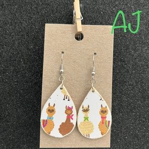Homemade wood earrings